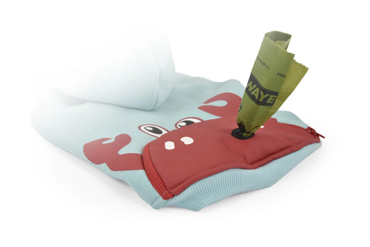 Sudadera con Capucha y Porta Bolsas Cangrejo