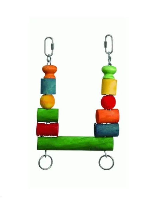 Juguete Pájaro Columpio Bloques Madera 25 cm