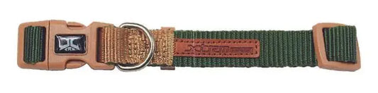 Collar X-Trm Doble Premium Verde Forest-British Beige 20-30 cm X 1 cm
