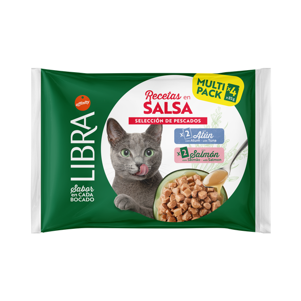 Libra Paté en Salsa de Salmón y Atún Comida Húmeda para Gatos