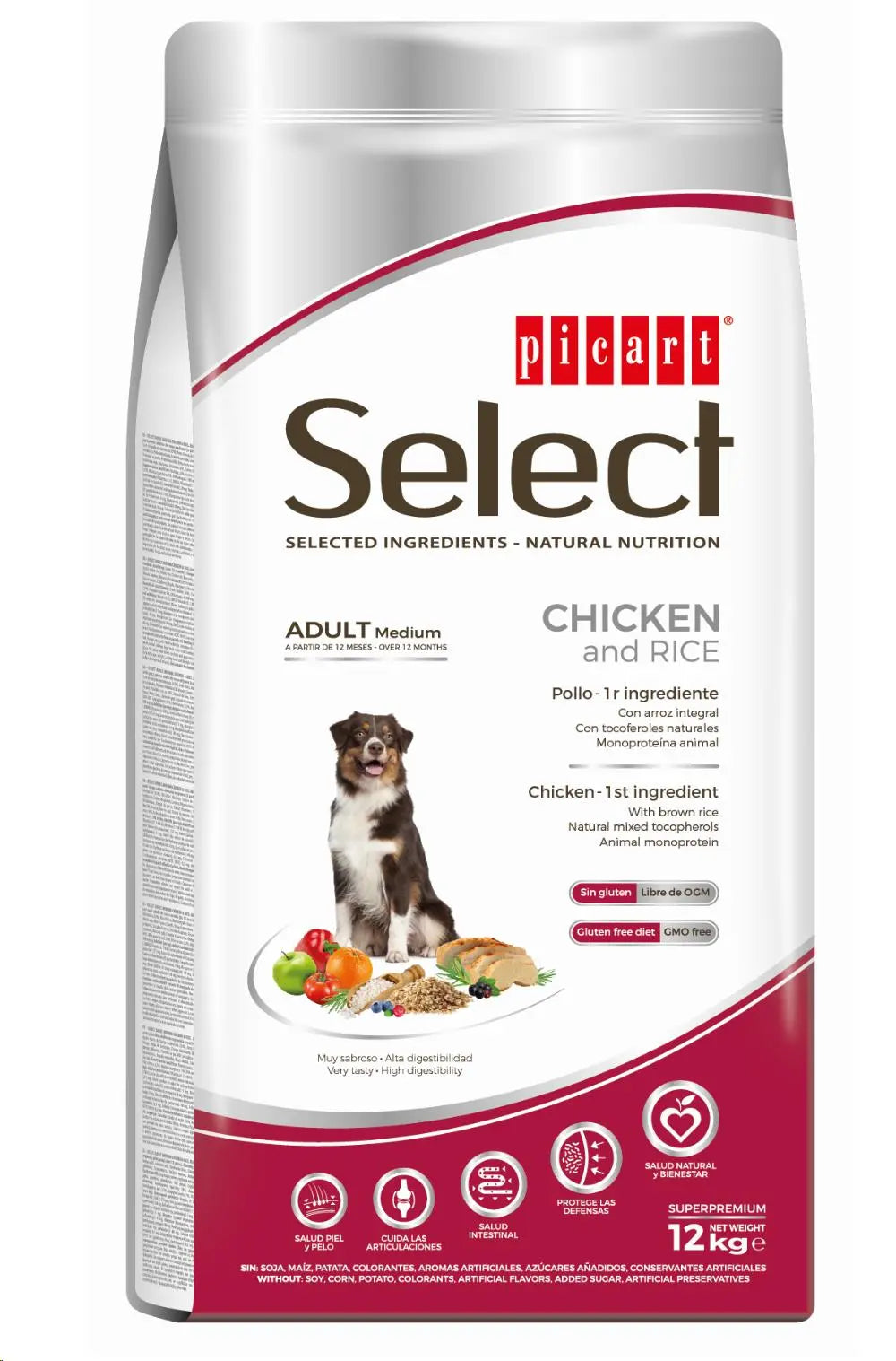 PICART SELECT DOG ADULT CHICKEN & RICE - Todoanimal.es