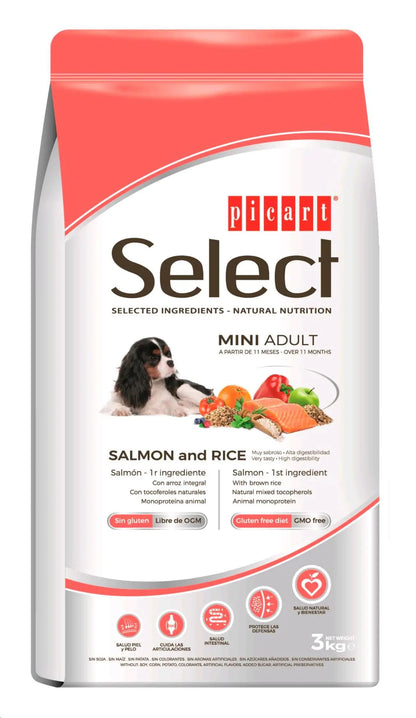 PICART SELECT DOG ADULT MINI SALMON & RICE - Todoanimal.es