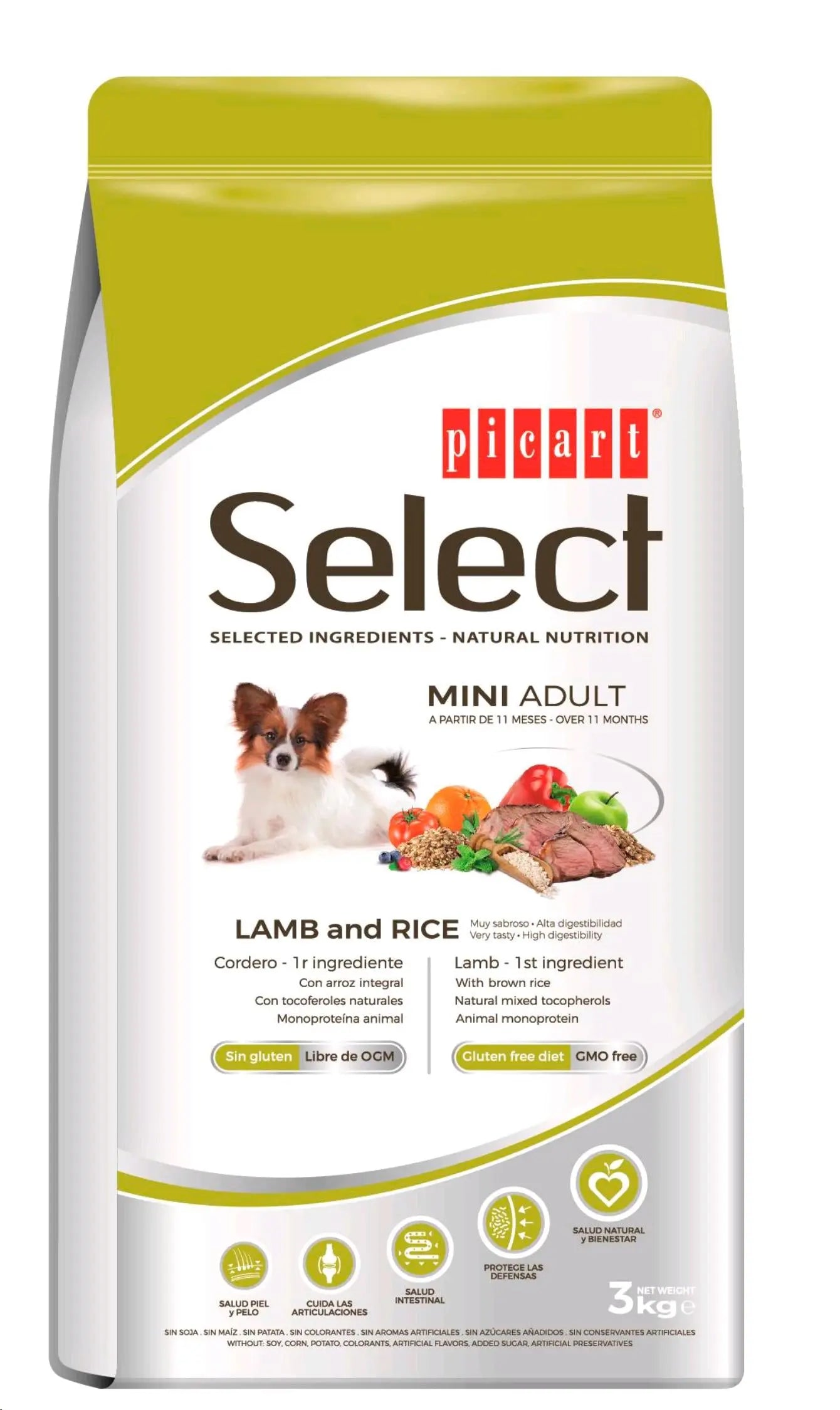 PICART SELECT DOG ADULT MINI LAMB & RICE - Todoanimal.es