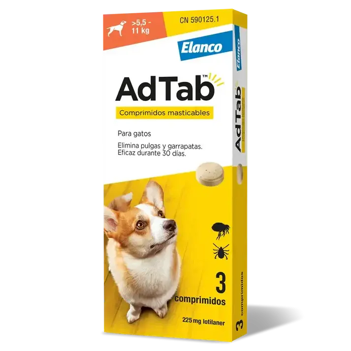 ADTAB 225MG COMPRIMIDO MASTICABLE PERRO (>5,5-11 KG) 3UDES NUTROFAR, S.L.