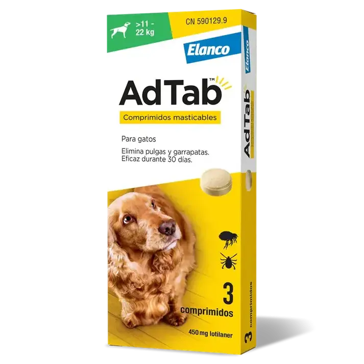 ADTAB 450MG COMPRIMIDO MASTICABLE PERRO (>11-22 KG) 3UDES NUTROFAR, S.L.