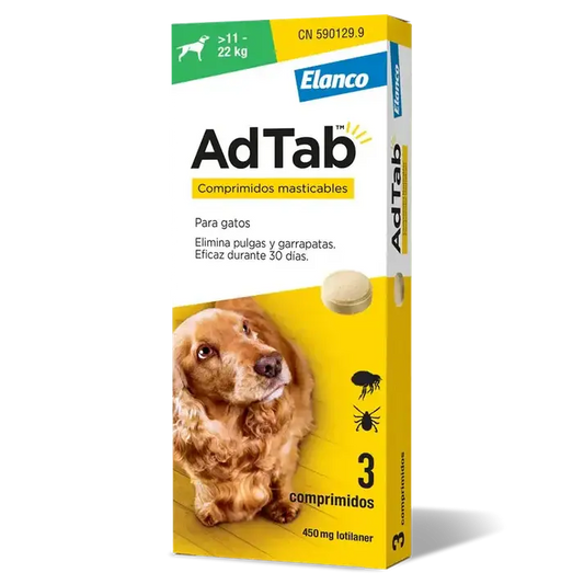 ADTAB 450MG COMPRIMIDO MASTICABLE PERRO (>11-22 KG) 3UDES NUTROFAR, S.L.