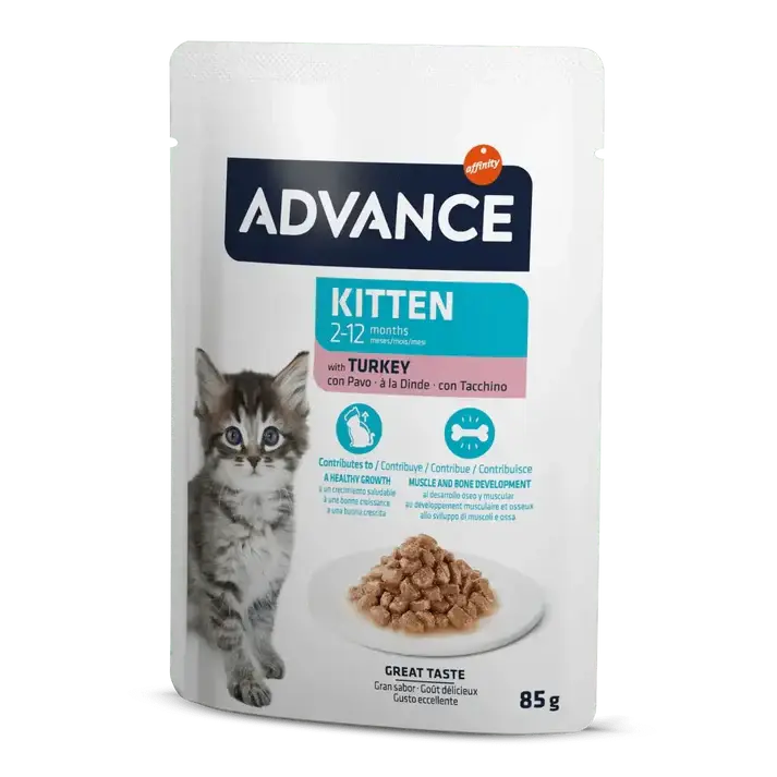 ADVANCE CAT BOCADITOS EN SALSA PARA GATITOS - CON PAVO 85GR AFFINITY PETCARE, S.A. UNIPERSONAL