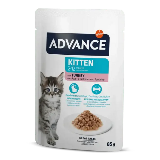 ADVANCE CAT BOCADITOS EN SALSA PARA GATITOS - CON PAVO 85GR AFFINITY PETCARE, S.A. UNIPERSONAL