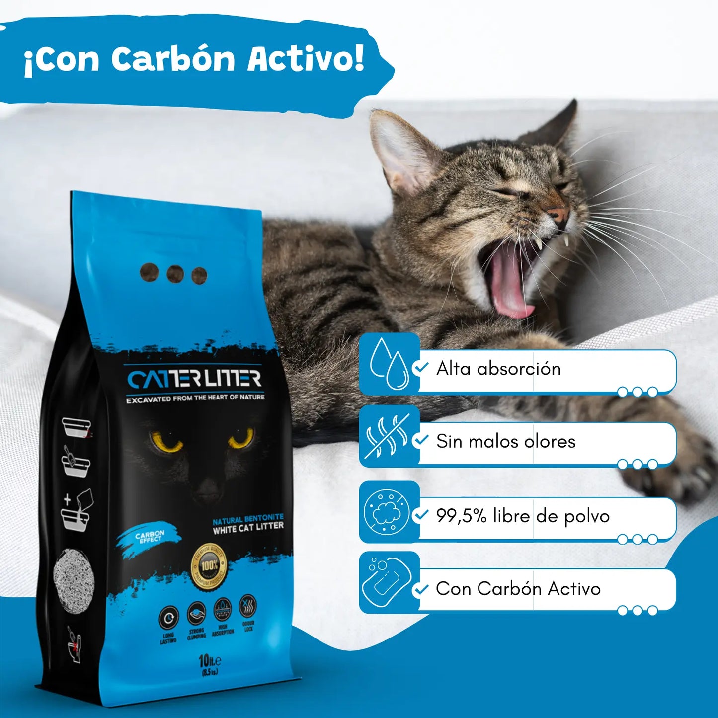 ARENA GATO AGLOMERANTE CATTER LITTER EFECTO CARBON 5L MCL BENTONIT MADENCILIK L.S.VE.T.AS