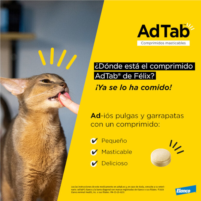 Adtab Comprimido Masticable Gatos al mejor precio -Todoanimal.es