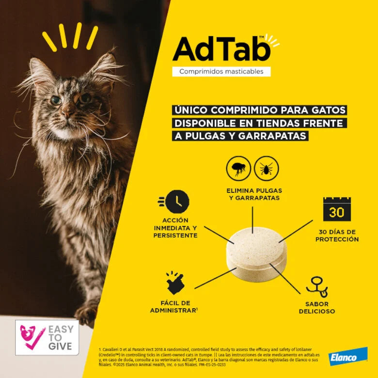 Adtab Comprimido Masticable Gatos al mejor precio -Todoanimal.es