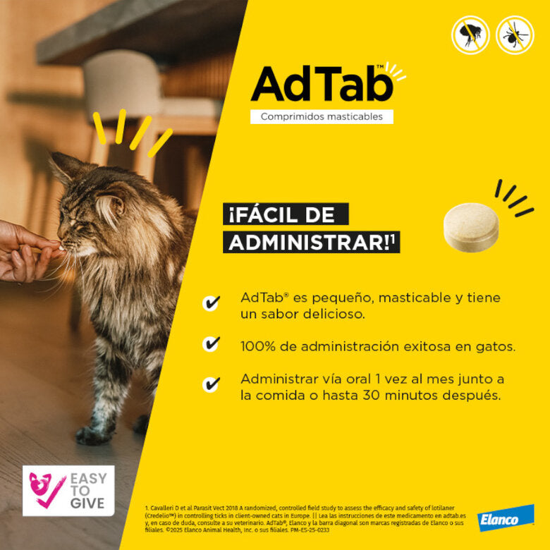 Adtab Comprimido Masticable Gatos al mejor precio -Todoanimal.es