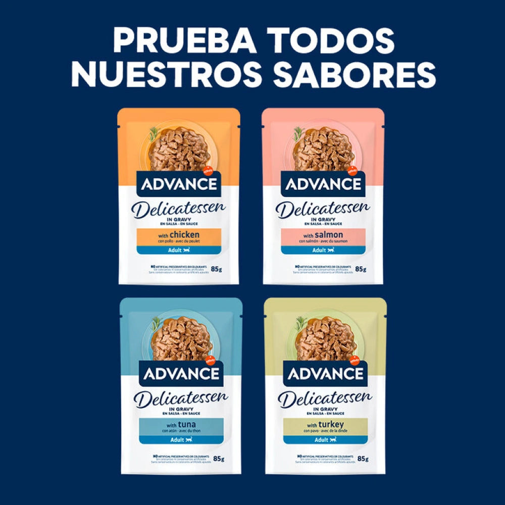 Advance Delicatessen en Salsa con Pavo para Gatos al mejor precio -Todoanimal.es