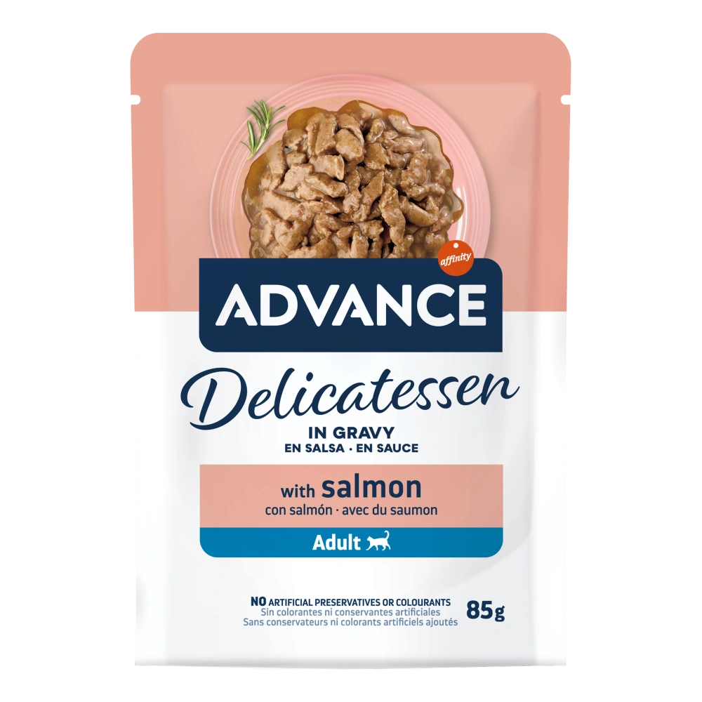 Advance Delicatessen en Salsa con Salmón para Gatos al mejor precio -Todoanimal.es