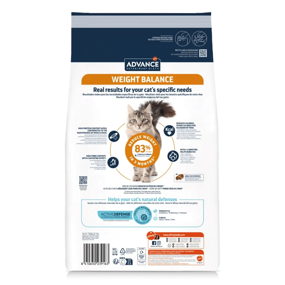 Advance Veterinary Diets Weight Balance Pienso para Gatos al mejor precio -Todoanimal.es