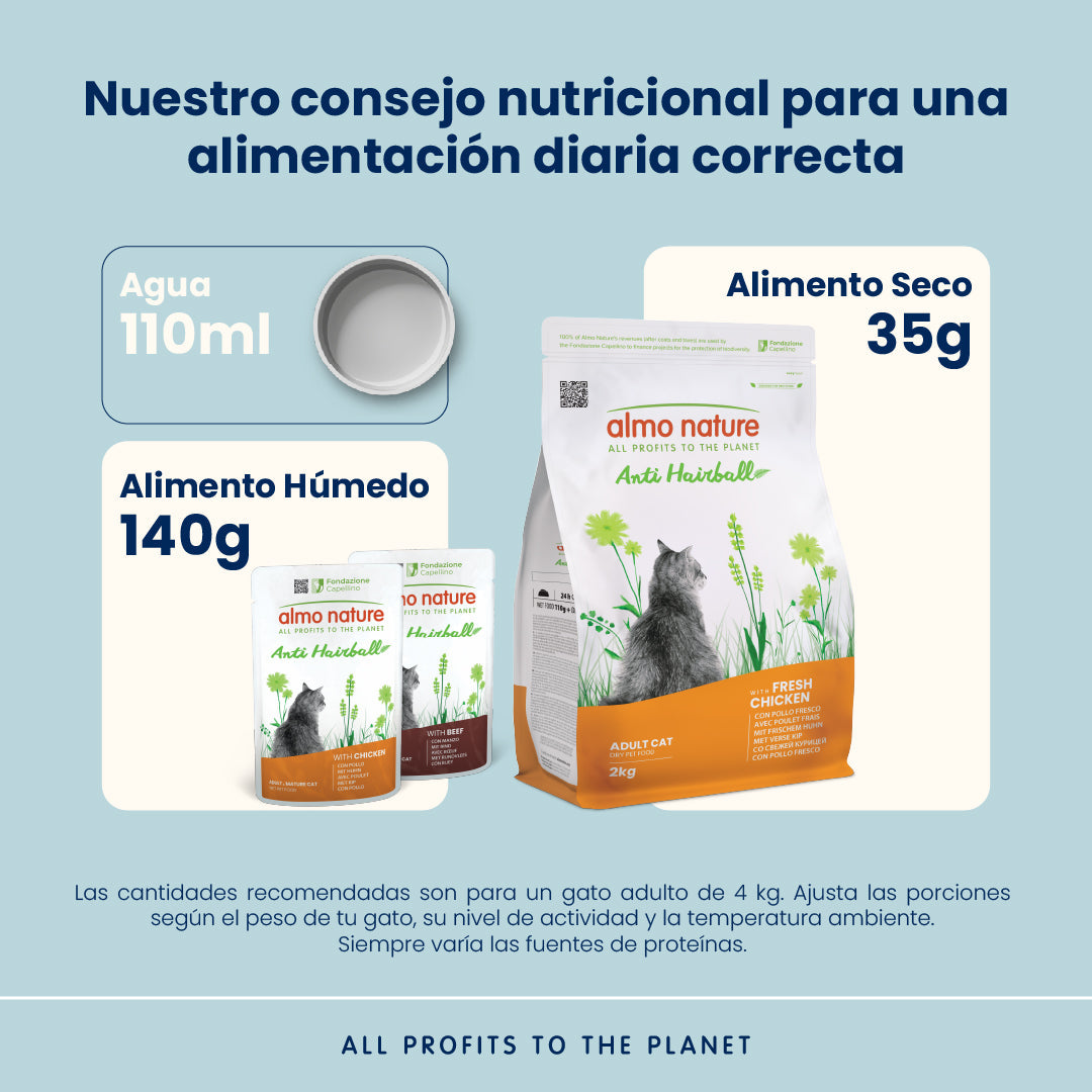 Almo Nature Anti Hairball Pollo Fresco Pienso para Gatos al mejor precio -Todoanimal.es