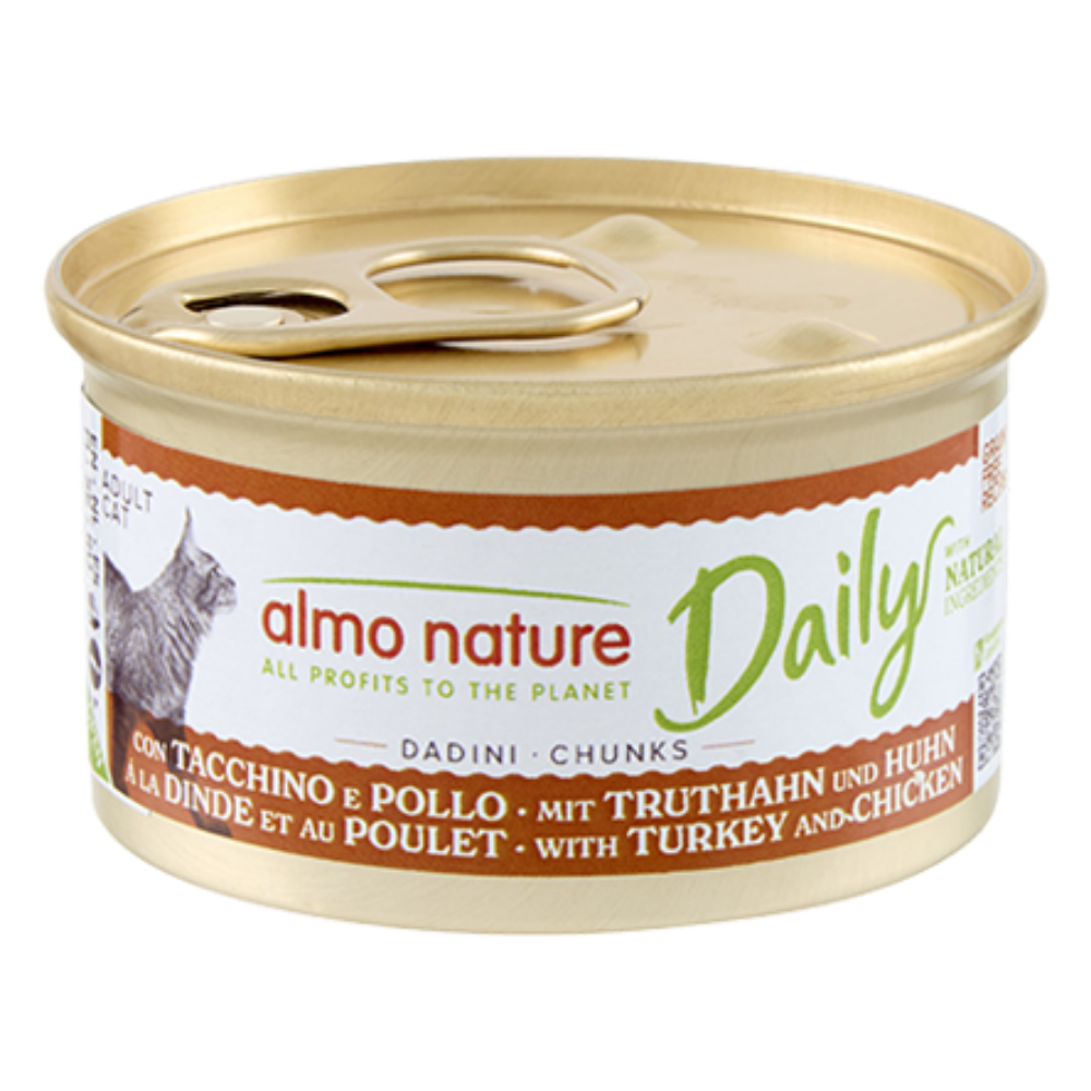 Almo Nature Cat Daily Menu Lata 85 g Trozos Pavo y Pato al mejor precio -Todoanimal.es