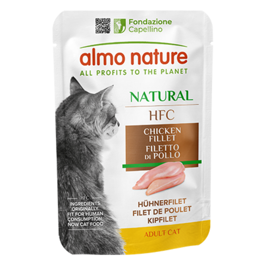 Almo Nature Cat Hfc Pouche 55 g Filete de Pollo al mejor precio -Todoanimal.es