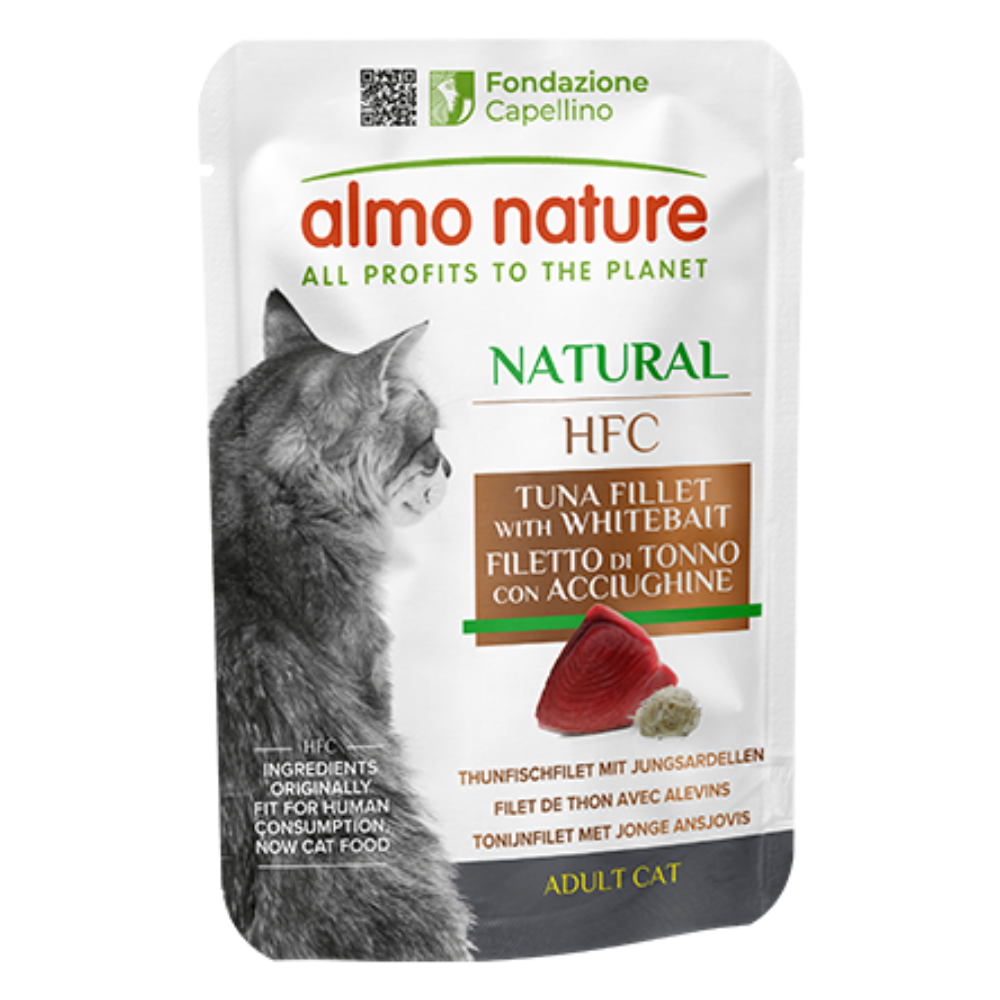 Almo Nature Cat Hfc Pouche Jelly 55 g Atún y Anchoas al mejor precio -Todoanimal.es