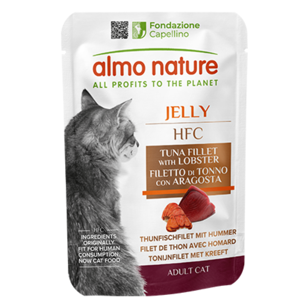 Almo Nature Cat Hfc Pouche Jelly 55 g Filete de Atún y Langosta al mejor precio -Todoanimal.es