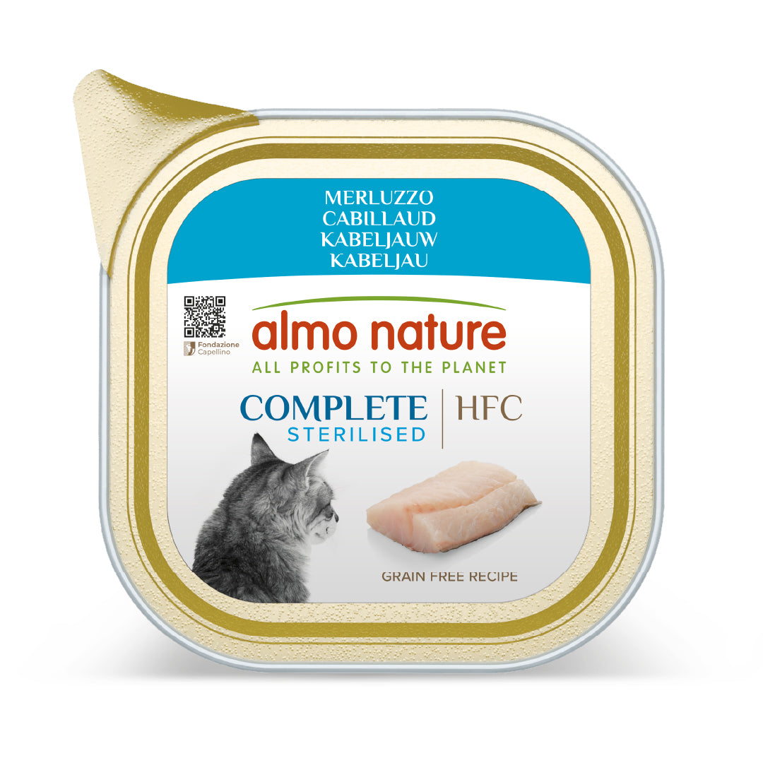 Almo Nature HFC Complete Sterilized Bacalao Tarrina Comida Húmeda para Gatos al mejor precio -Todoanimal.es