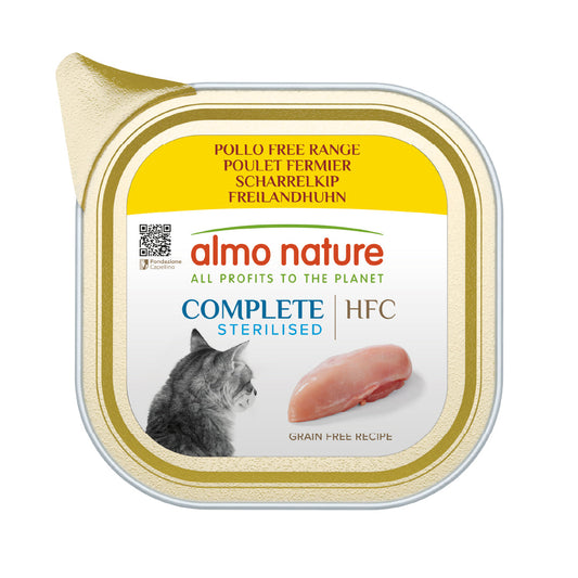 Almo Nature HFC Complete Sterilized Pollo de Corral Tarrina Comida Húmeda para Gatos al mejor precio -Todoanimal.es