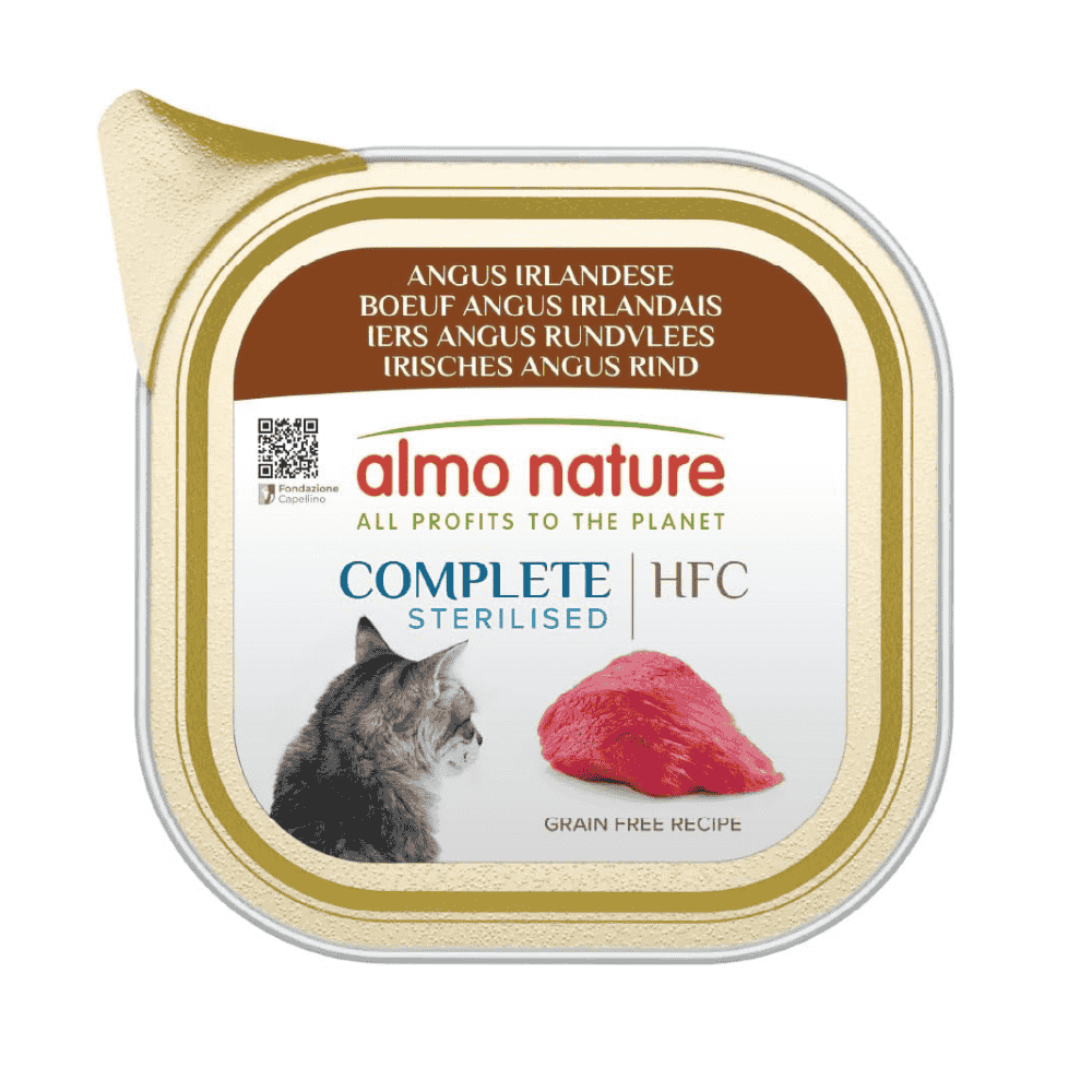 Almo Nature HFC Complete Sterilized Ternera Angus de Buey Irlandés Tarrina Comida Húmeda para Gatos al mejor precio -Todoanimal.es