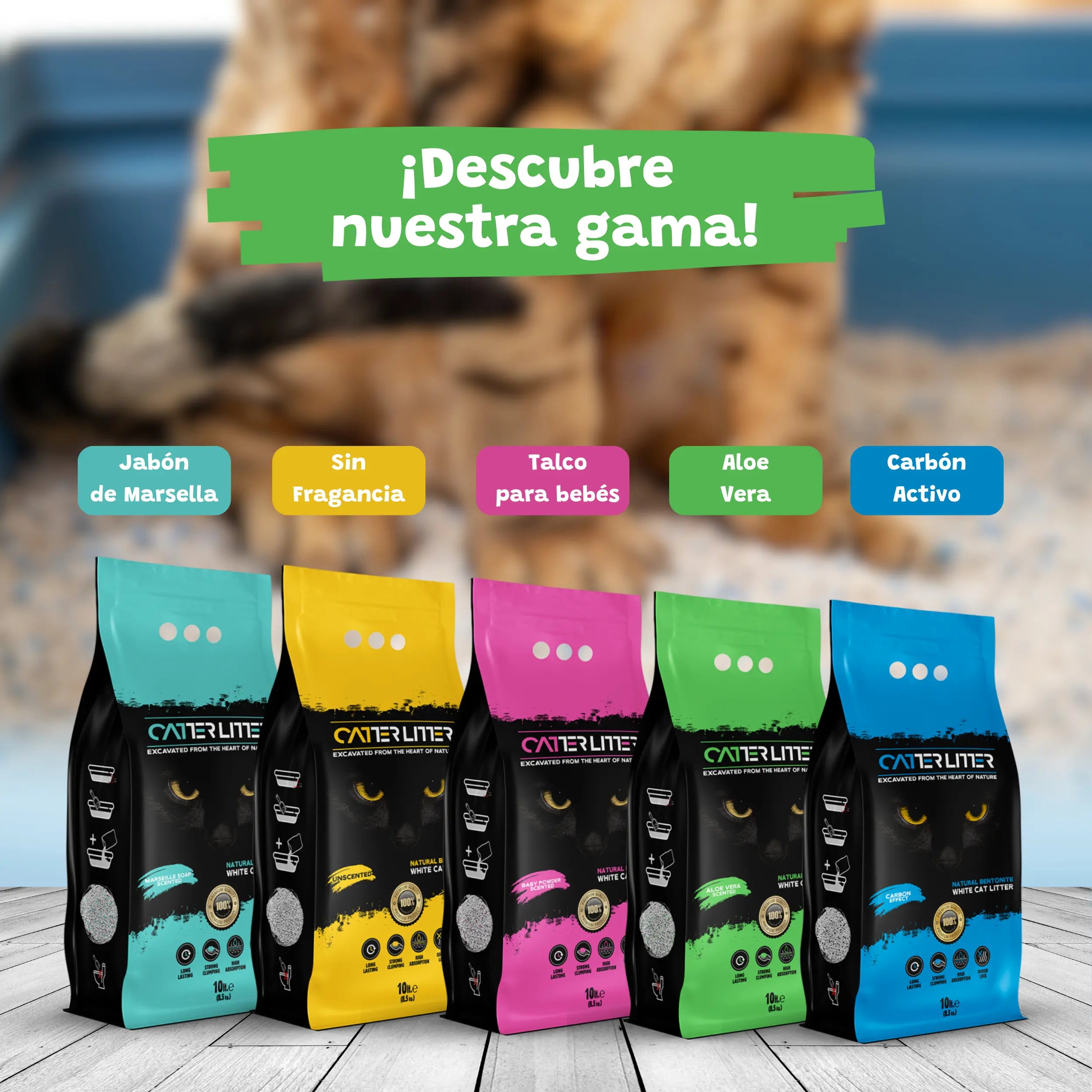 Arena Aglomerante Aloe Vera para Gatos 10L Catter Litter CATTER LITTER