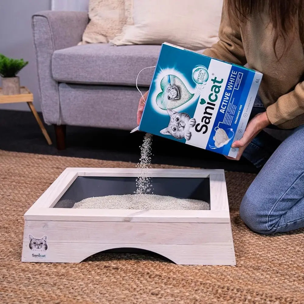 Arena para Gatos Sanicat Aglomerante Sin Olor 6L - Active White - Máxima Higiene SANICAT