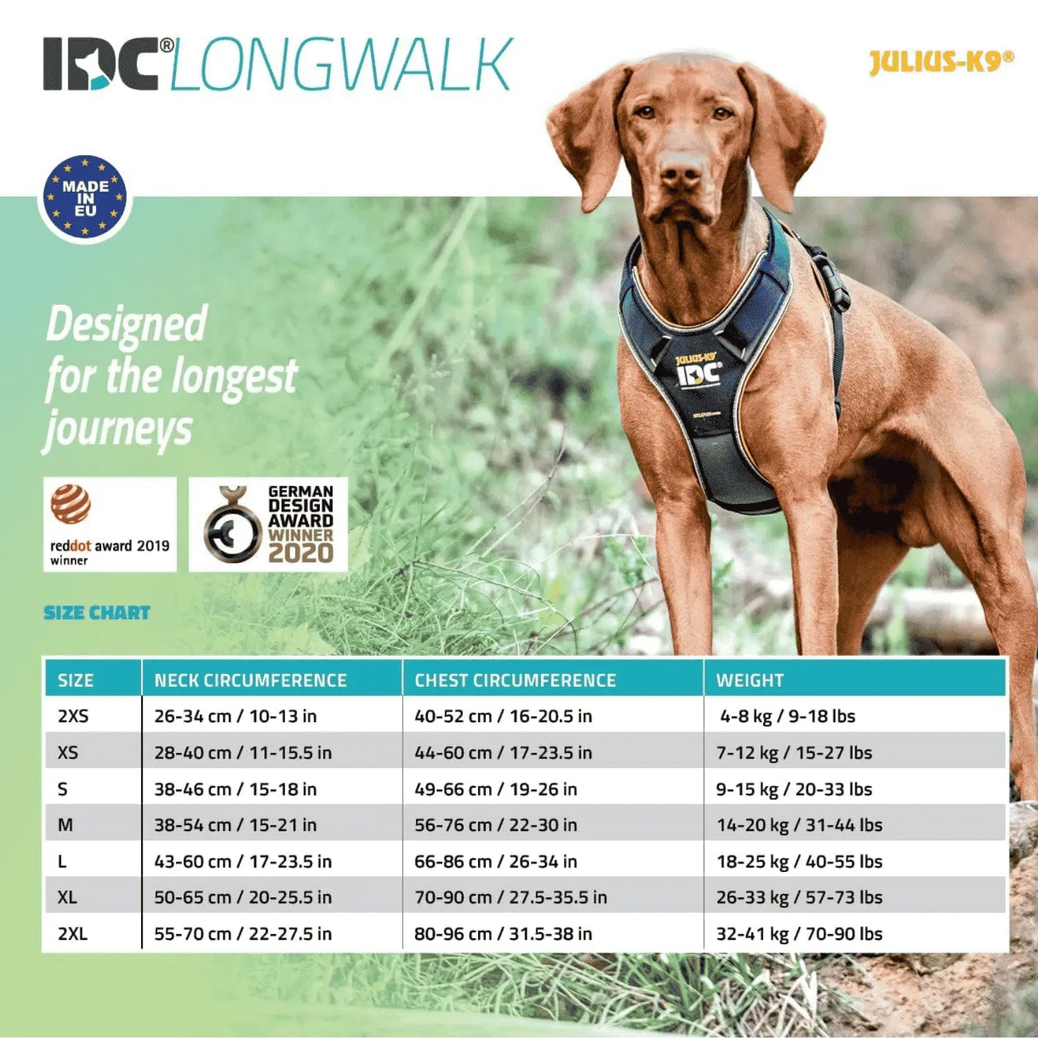 Arnés Julius K9 Longwalk Light para Perros al mejor precio -Todoanimal.es