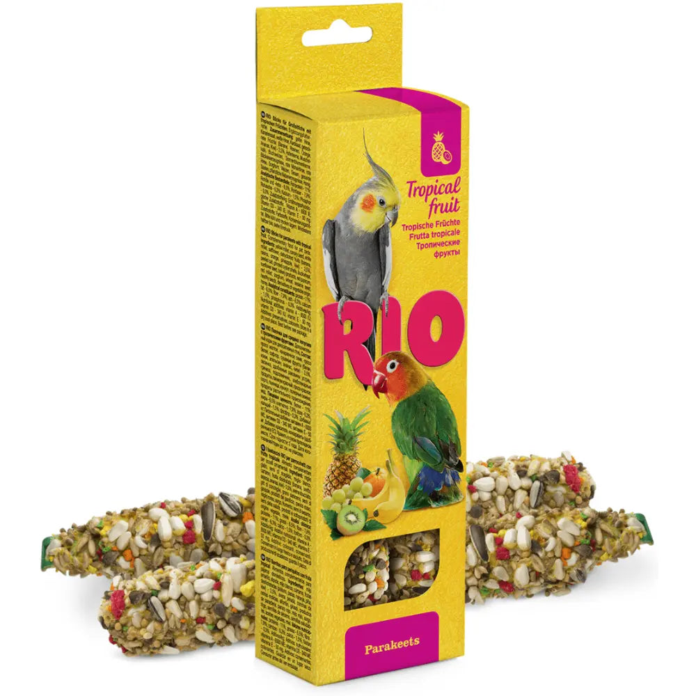 Barritas con Fruta Tropical Pequeñas Cotorras 2X75 g Rio al mejor precio -Todoanimal.es