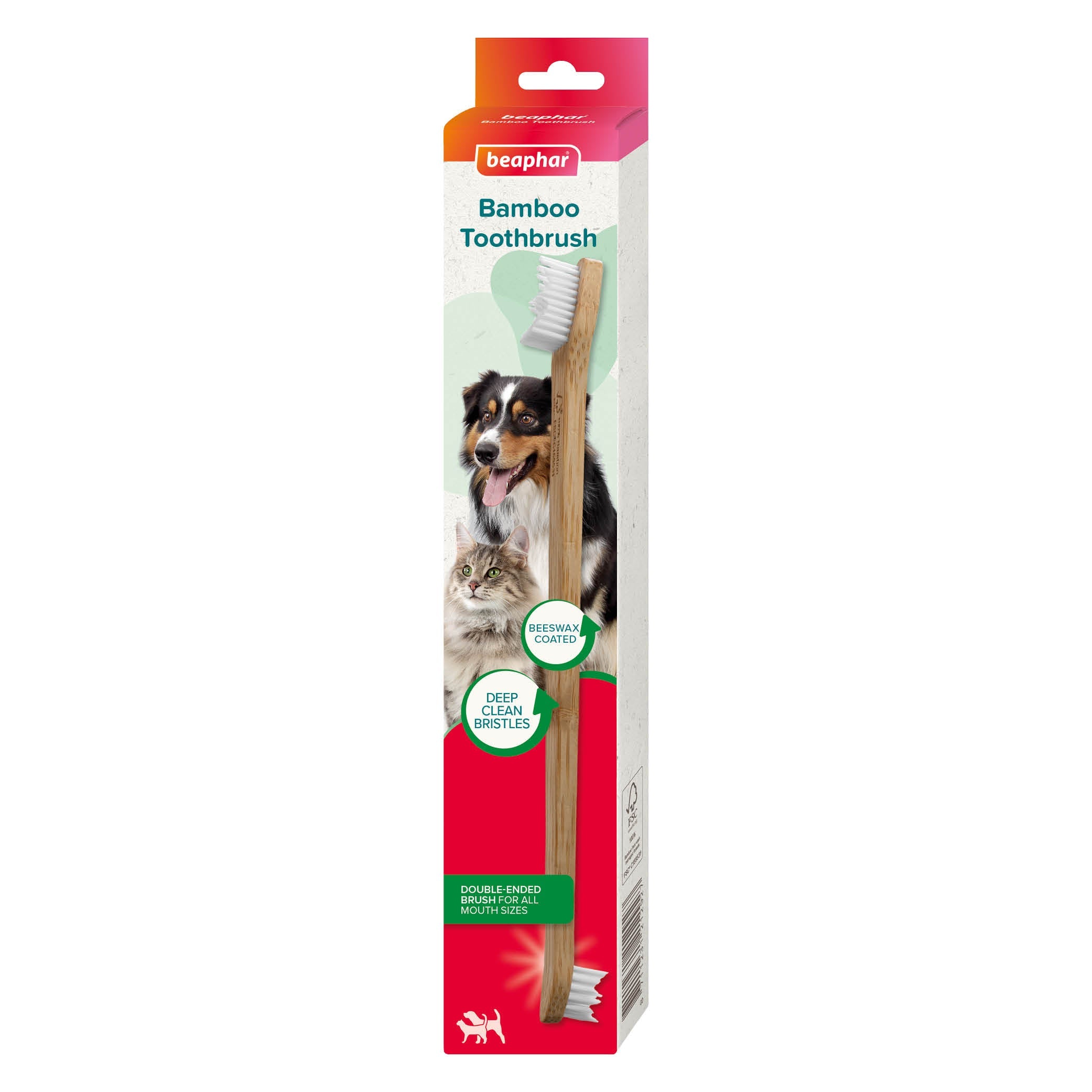 Beaphar Cepillo de Dientes Ecológico de Bambú con Doble Cabezal para Perros y Gatos al mejor precio -Todoanimal.es
