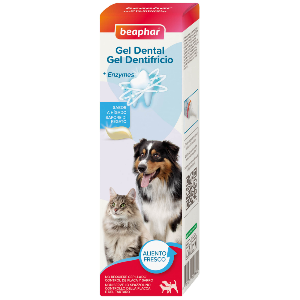 Beaphar Gel Dentífrico Sabor Carne Sin Cepillado para Perros y Gatos 100 g al mejor precio -Todoanimal.es