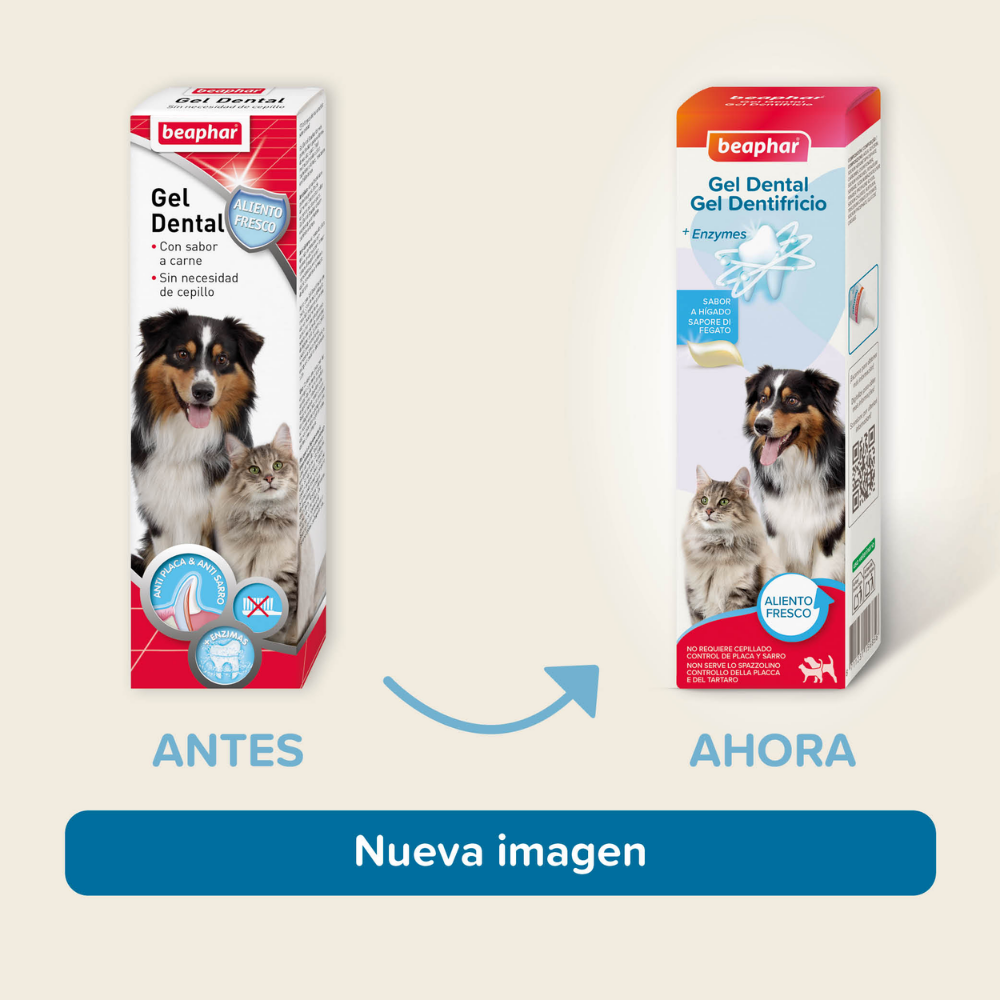 Beaphar Gel Dentífrico Sabor Carne Sin Cepillado para Perros y Gatos 100 g al mejor precio -Todoanimal.es