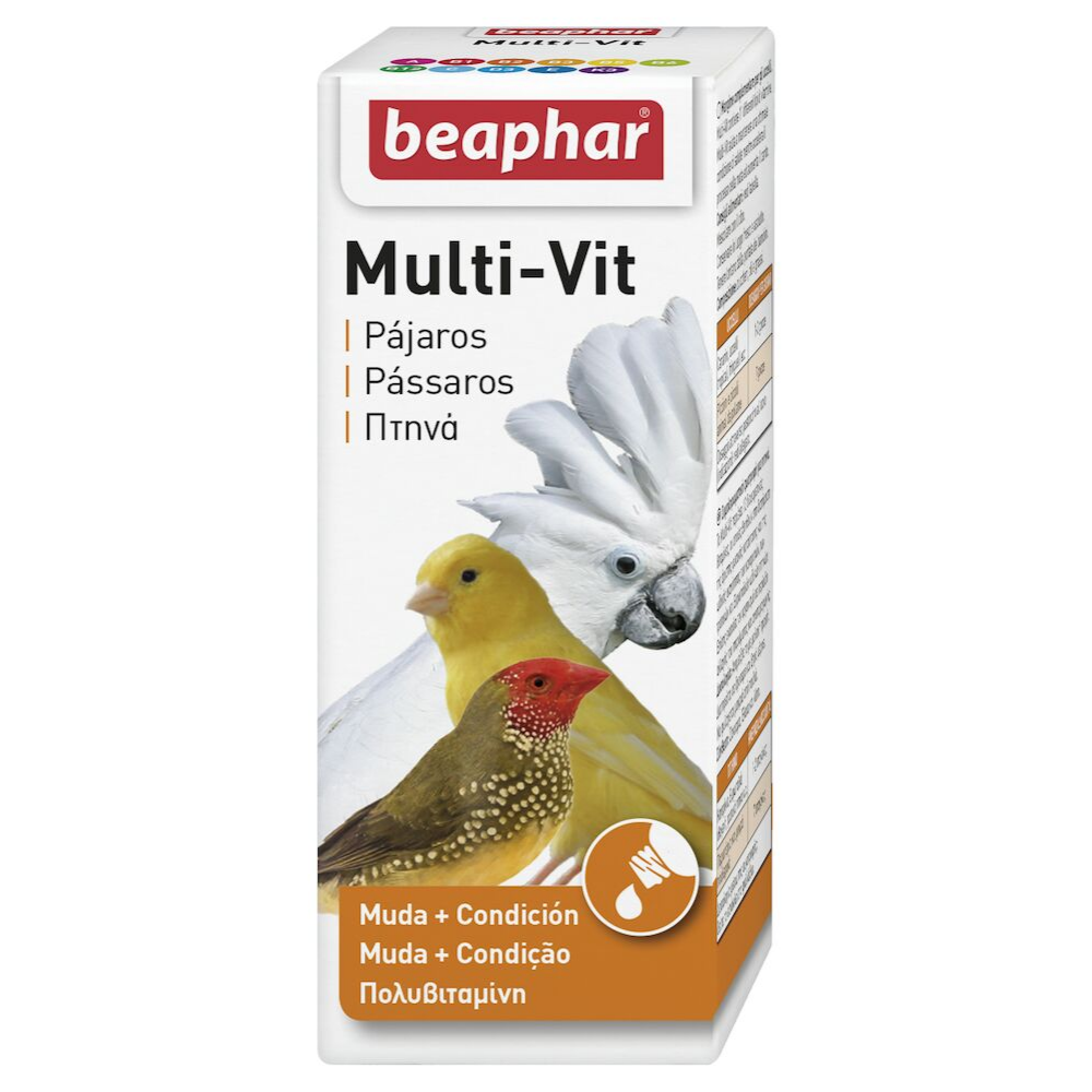 Beaphar Multi-Vitaminas Pájaros 20 ml al mejor precio -Todoanimal.es