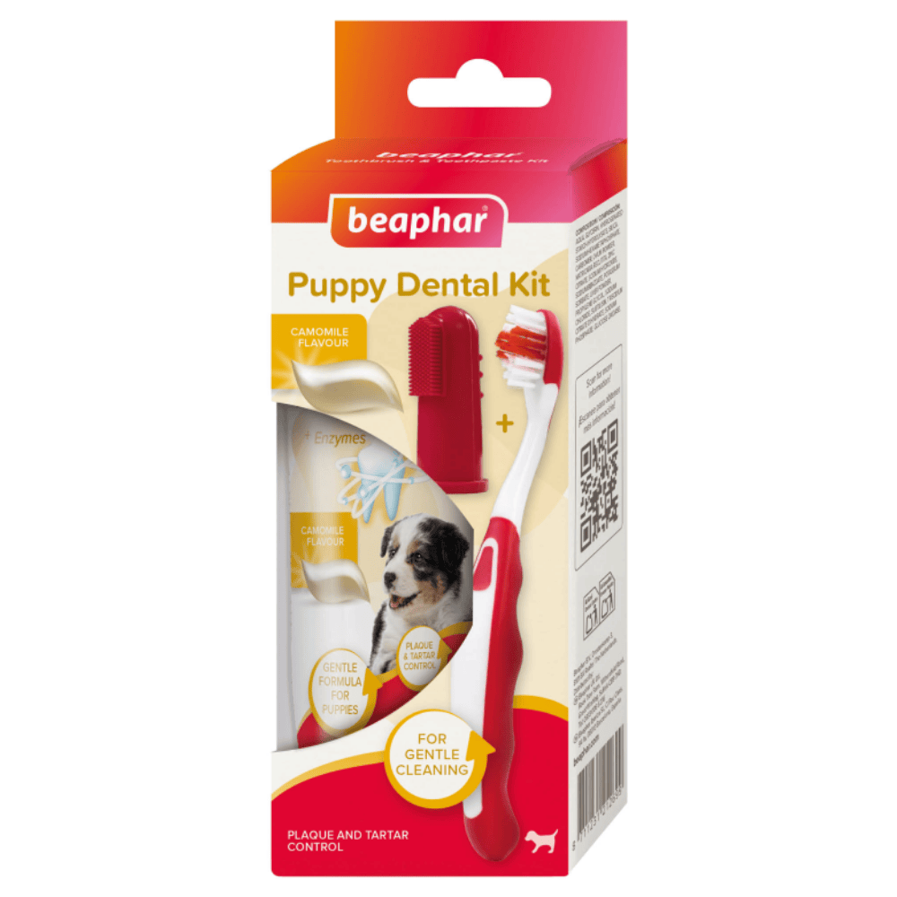 Beaphar Pack Dental para Cachorros | Pasta de Dientes + Cepillo + Cepillo de Dedo al mejor precio -Todoanimal.es