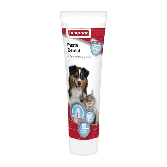 Beaphar Pasta Dentífrica con Sabor a Carne para Perros y Gatos 100 g al mejor precio -Todoanimal.es