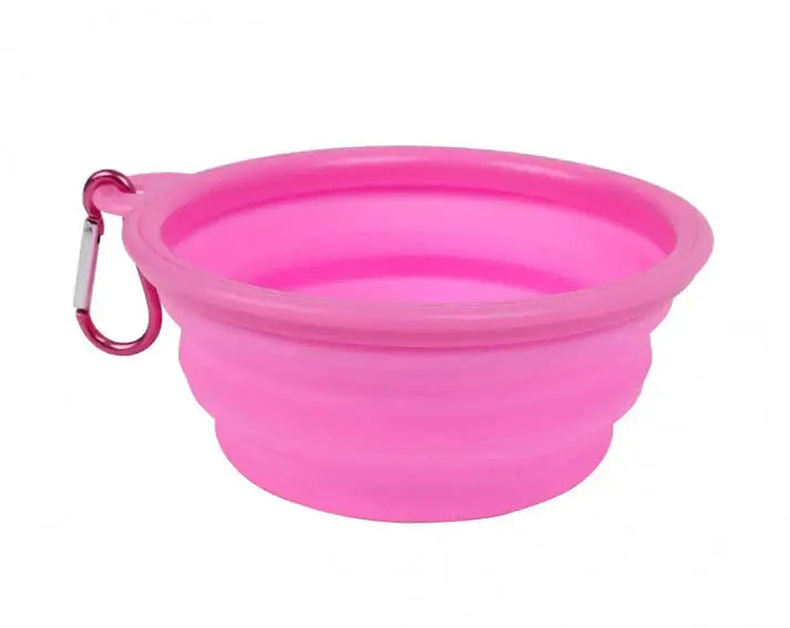 Bol Plegable 360Ml 13X5,5Cm Rosa Wouapy Todoanimal.es