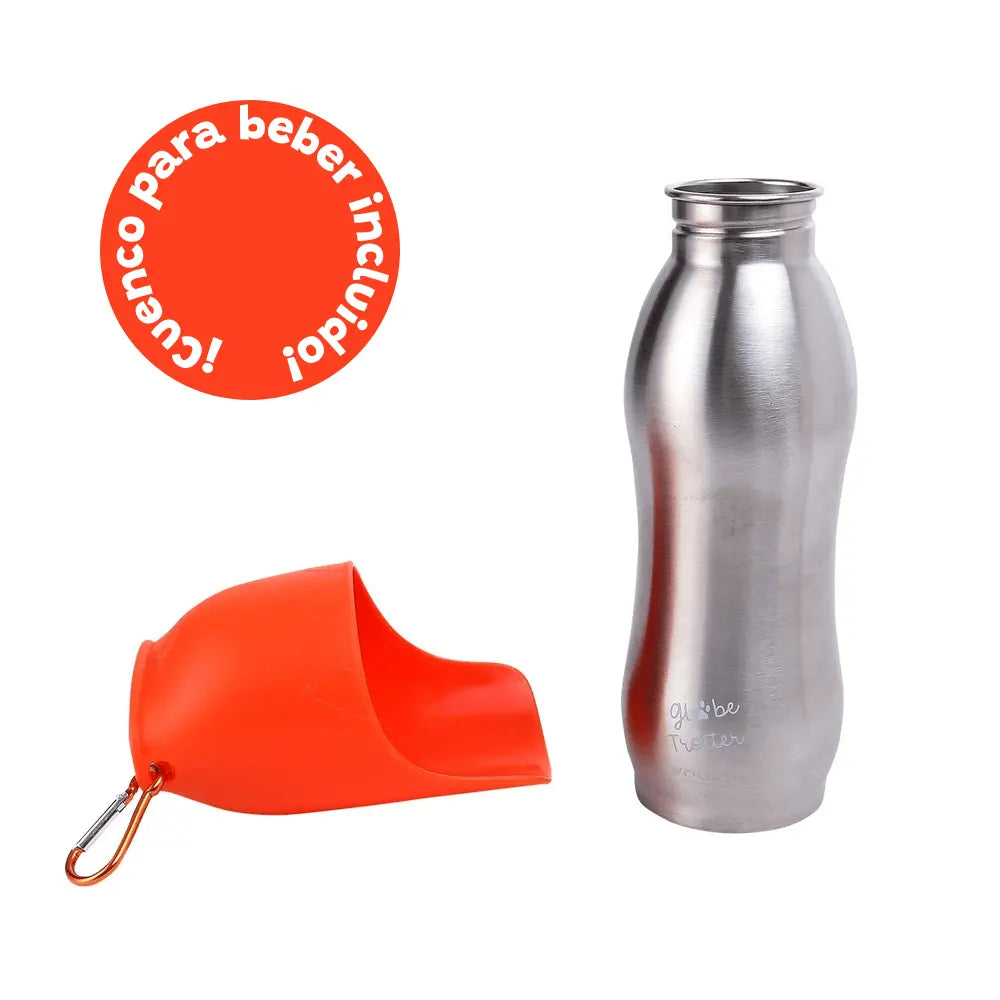 Botella Termo de Acero Inoxidable con Cuenco Bebedero Agua Fría para Perros Wouapy al mejor precio -Todoanimal.es