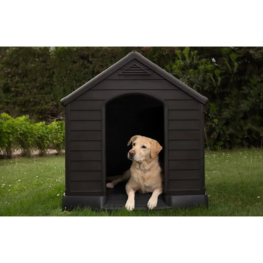 Caseta Perro Resina Curver 95x99x99 cm Marrón/Gris al mejor precio -Todoanimal.es