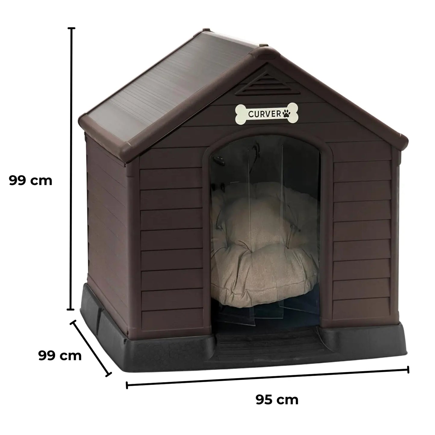Caseta para Perros de Resina Curver Premium 95x99x99cm Marrón - Precios Más Baratos - Todoanimal