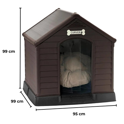 Caseta para Perros de Resina Curver Premium 95x99x99cm Marrón - Precios Más Baratos - Todoanimal