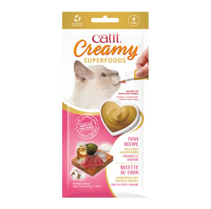 Catit Creamy Snack Superfood Atún Con Coco Y Wakame Pack 4X10G ROLF C HAGEN ESPAÑA, S.A.