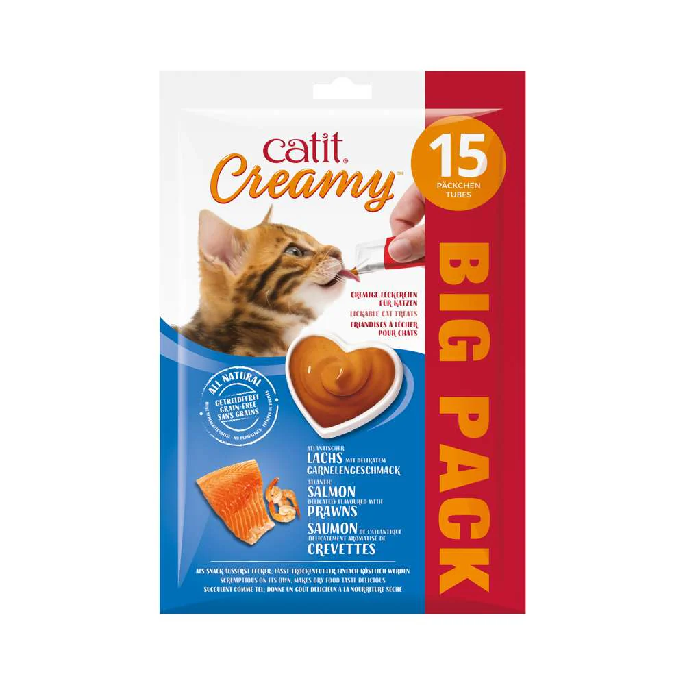 Catit Creamy Snack Surtido Pack 15X10 g al mejor precio -Todoanimal.es