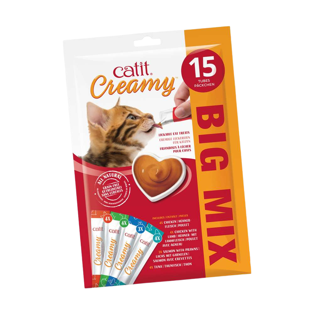 Catit Creamy Snack Surtido Pack 15X10 g al mejor precio -Todoanimal.es