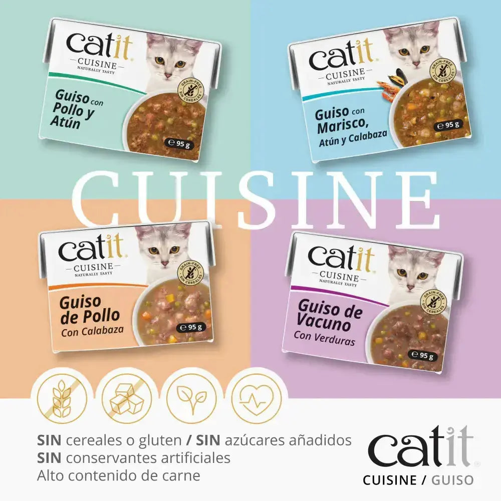 Catit Cuisine Guiso Marisco Atún y Calabaza 95 g al mejor precio -Todoanimal.es