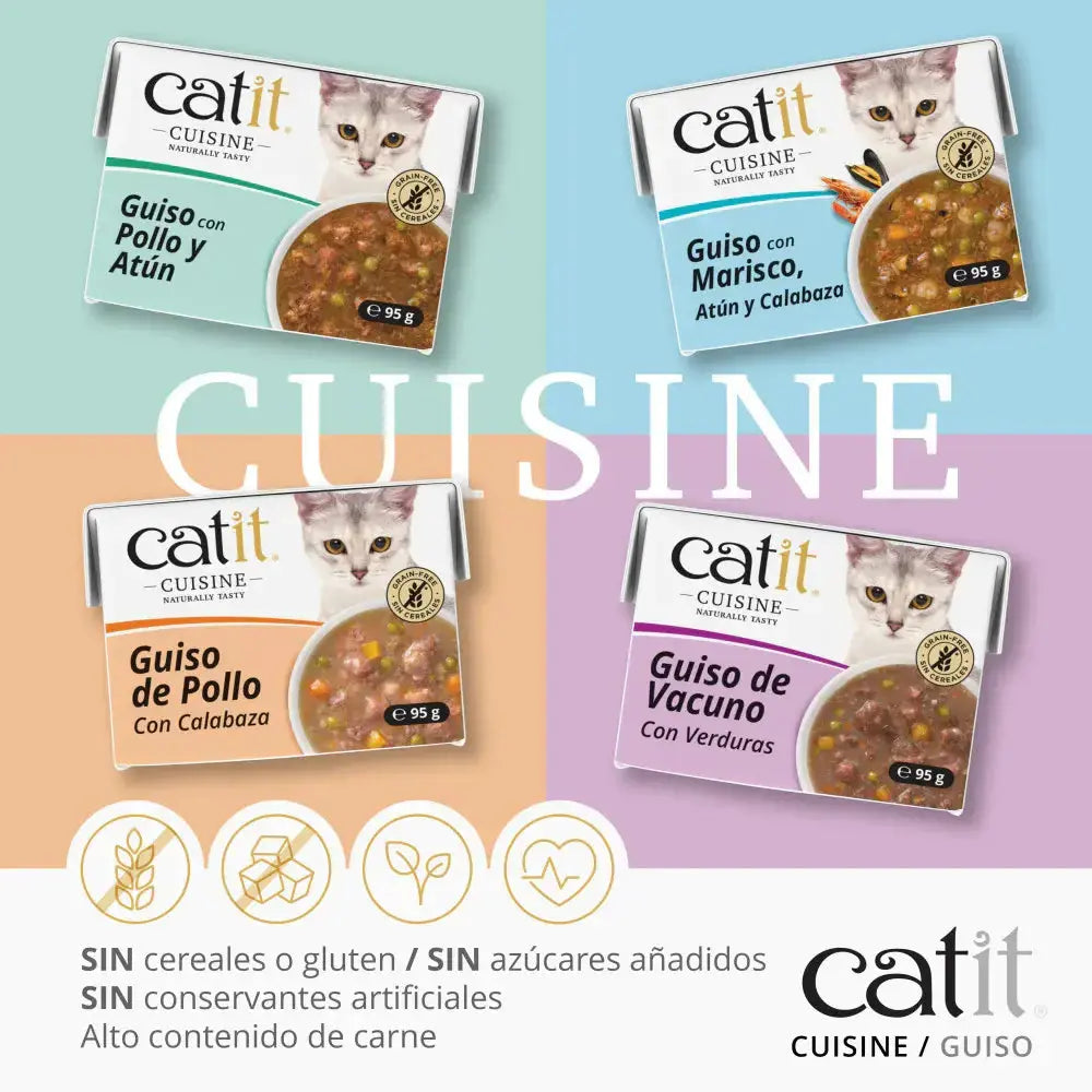 Catit Cuisine Guiso de Pollo con Calabaza 95 g al mejor precio -Todoanimal.es