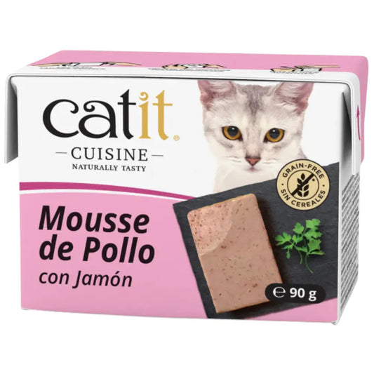 Catit Cuisine Mousse de Pollo con Jamón 90 g al mejor precio -Todoanimal.es