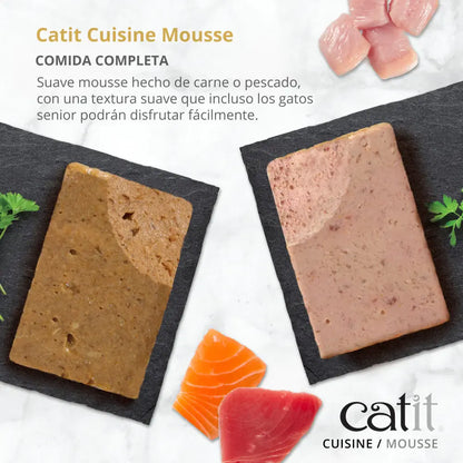 Catit Cuisine Mousse de Pollo con Jamón 90 g al mejor precio -Todoanimal.es