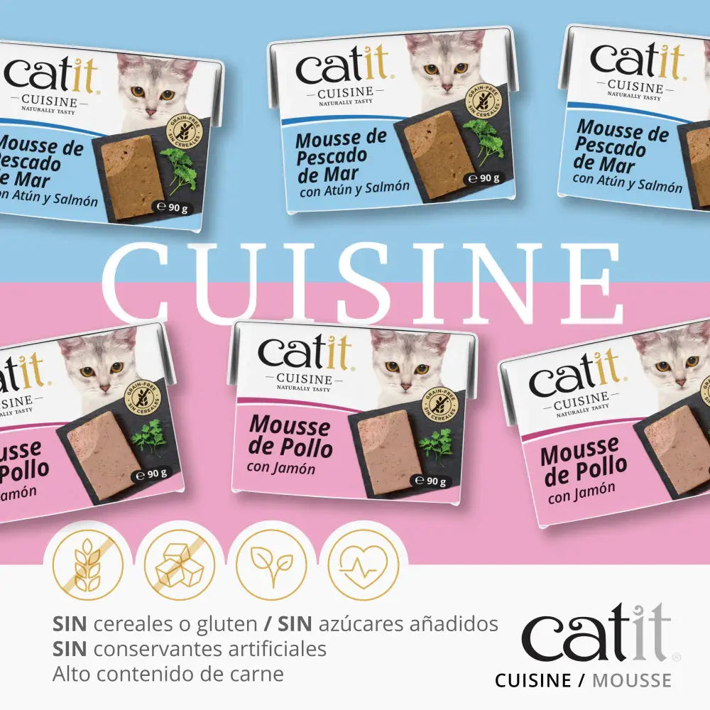 Catit Cuisine Mousse de Pollo con Jamón 90 g al mejor precio -Todoanimal.es